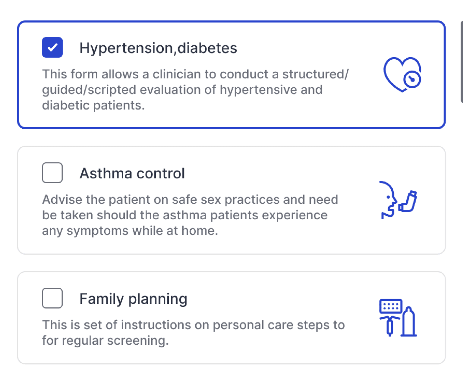 Structured visit forms